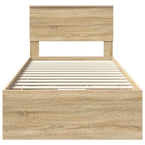 VidaXL Ramka łóżka Dąb Sonoma 75 x 190 cm Drewno inżynieryjne