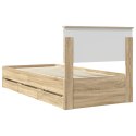 VidaXL Ramka łóżka Dąb Sonoma 75 x 190 cm Drewno inżynieryjne