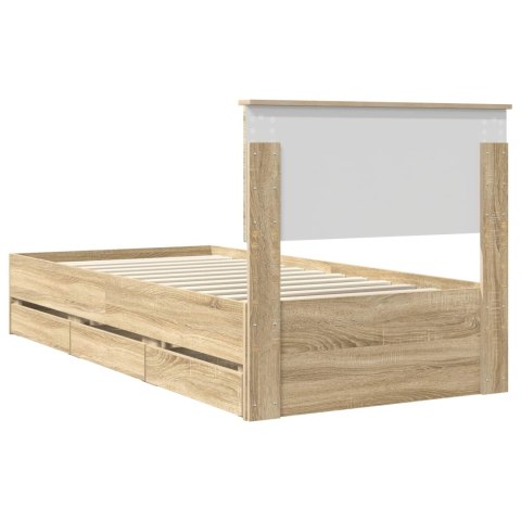 VidaXL Ramka łóżka Dąb Sonoma 75 x 190 cm Drewno inżynieryjne
