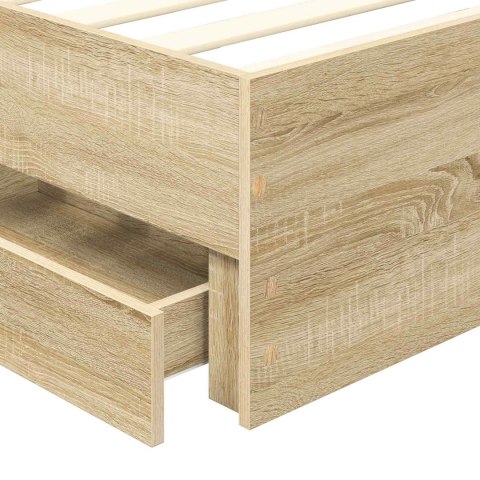 VidaXL Ramka łóżka Dąb Sonoma 75 x 190 cm Drewno inżynieryjne