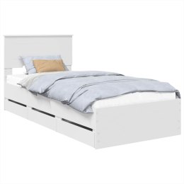 VidaXL Ramka łóżka z szufladą Biały 90 x 200 cm Drewno inżynieryjne