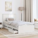 VidaXL Ramka łóżka z szufladą Biały 90 x 200 cm Drewno inżynieryjne