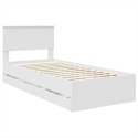 VidaXL Ramka łóżka z szufladą Biały 90 x 200 cm Drewno inżynieryjne