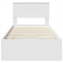VidaXL Ramka łóżka z szufladą Biały 90 x 200 cm Drewno inżynieryjne