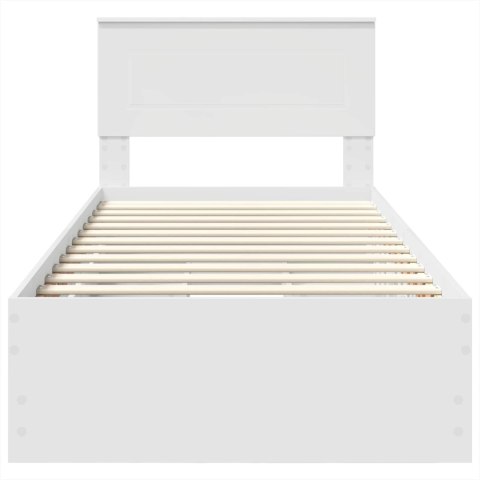 VidaXL Ramka łóżka z szufladą Biały 90 x 200 cm Drewno inżynieryjne