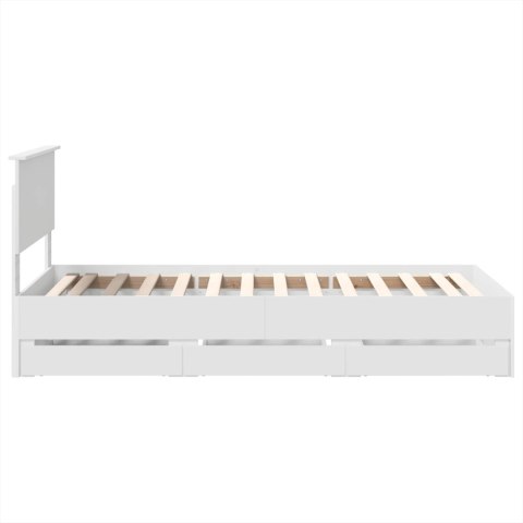 VidaXL Ramka łóżka z szufladą Biały 90 x 200 cm Drewno inżynieryjne
