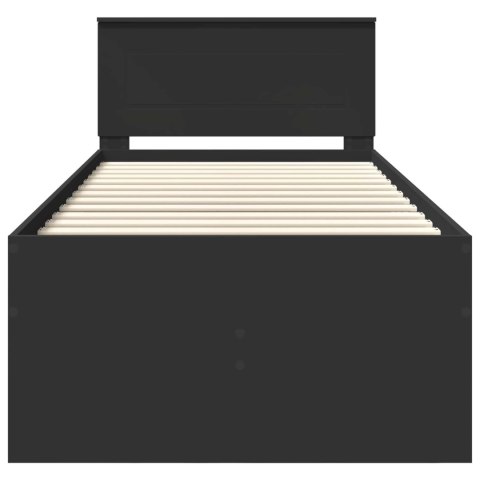 VidaXL Łóżko dzienne Czarny 75 x 190 cm Materiał drewnopochodny