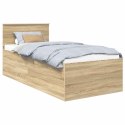 VidaXL Ramka łóżka Dąb Sonoma 75 x 190 cm Materiał drewnopochodny
