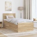 VidaXL Ramka łóżka Dąb Sonoma 75 x 190 cm Materiał drewnopochodny