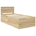 VidaXL Ramka łóżka Dąb Sonoma 75 x 190 cm Materiał drewnopochodny
