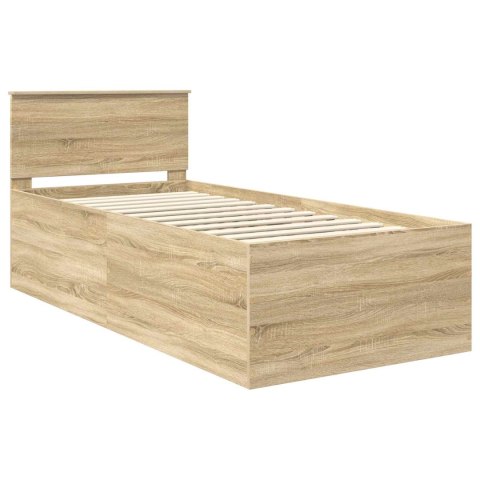 VidaXL Ramka łóżka Dąb Sonoma 75 x 190 cm Materiał drewnopochodny