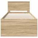 VidaXL Ramka łóżka Dąb Sonoma 75 x 190 cm Materiał drewnopochodny
