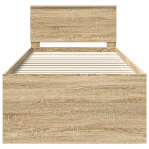 VidaXL Ramka łóżka Dąb Sonoma 75 x 190 cm Materiał drewnopochodny