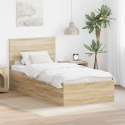 VidaXL Ramka łóżka Dąb Sonoma 75 x 190 cm Materiał drewnopochodny