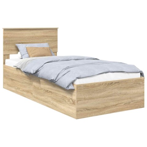 VidaXL Ramka łóżka Dąb Sonoma 75 x 190 cm Materiał drewnopochodny