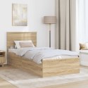 VidaXL Ramka łóżka Dąb Sonoma 75 x 190 cm Materiał drewnopochodny