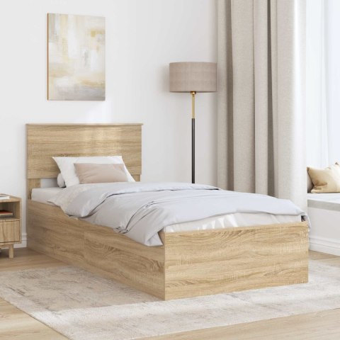 VidaXL Ramka łóżka Dąb Sonoma 75 x 190 cm Materiał drewnopochodny