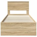 VidaXL Ramka łóżka Dąb Sonoma 75 x 190 cm Materiał drewnopochodny