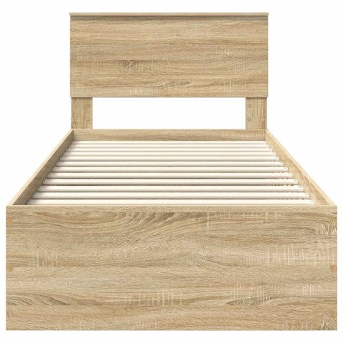 VidaXL Ramka łóżka Dąb Sonoma 75 x 190 cm Materiał drewnopochodny
