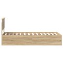 VidaXL Ramka łóżka Dąb Sonoma 75 x 190 cm Materiał drewnopochodny