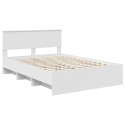 VidaXL Ramka łóżka Biały 140 x 200 cm Materiał drewnopochodny