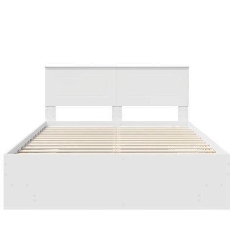 VidaXL Ramka łóżka Biały 140 x 200 cm Materiał drewnopochodny