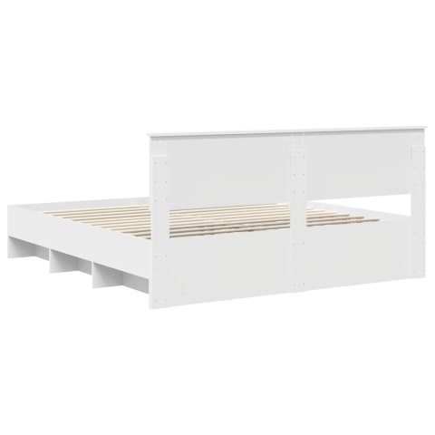 VidaXL Ramka łóżka Biały 180 x 200 cm Materiał drewnopochodny