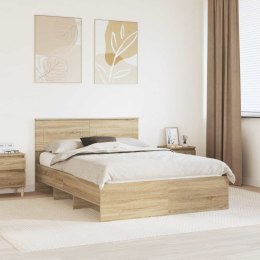 VidaXL Ramka łóżka Dąb Sonoma 140 x 200 cm Materiał drewnopochodny