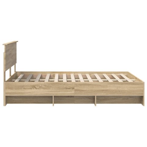 VidaXL Ramka łóżka Dąb Sonoma 140 x 200 cm Materiał drewnopochodny