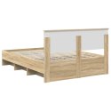 VidaXL Ramka łóżka Dąb Sonoma 140 x 200 cm Materiał drewnopochodny
