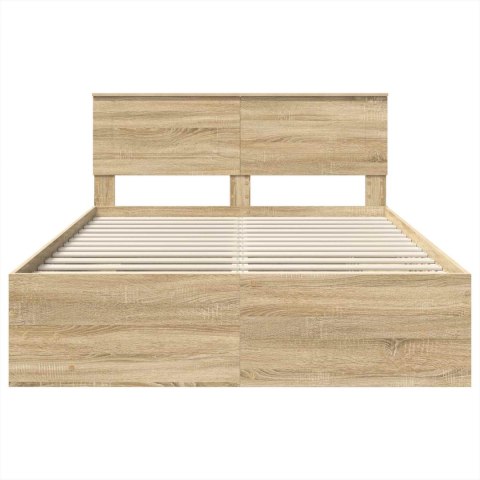 VidaXL Ramka łóżka Dąb Sonoma 160 x 200 cm Materiał drewnopochodny