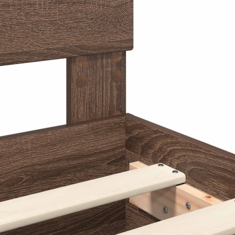 VidaXL Ramka łóżka Brązowy dąb 140 x 200 cm Materiał drewnopochodny