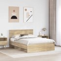 VidaXL Ramka łóżka Dąb Sonoma 140 x 200 cm Materiał drewnopochodny
