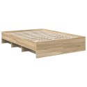 VidaXL Ramka łóżka Dąb Sonoma 140 x 200 cm Materiał drewnopochodny