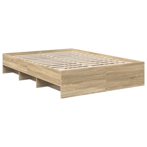 VidaXL Ramka łóżka Dąb Sonoma 140 x 200 cm Materiał drewnopochodny