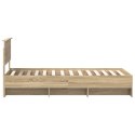 VidaXL Ramka łóżka Dąb Sonoma 80 x 200 cm Materiał drewnopochodny