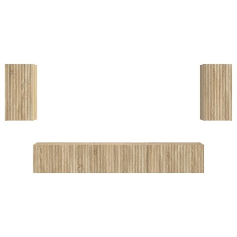 VidaXL Zestaw szafek RTV 3 pcs Dąb Sonoma Materiał drewnopochodny