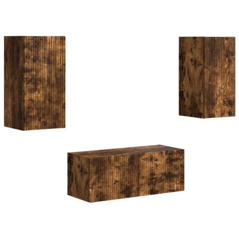 VidaXL Zestaw szafek RTV 6 pcs Dąb wędzony Materiał drewnopochodny