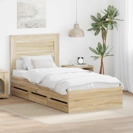 VidaXL Ramka łóżka Dąb Sonoma 75 x 190 cm Drewno inżynieryjne