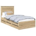 VidaXL Ramka łóżka Dąb Sonoma 75 x 190 cm Drewno inżynieryjne