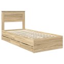 VidaXL Ramka łóżka Dąb Sonoma 75 x 190 cm Drewno inżynieryjne