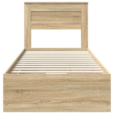 VidaXL Ramka łóżka Dąb Sonoma 75 x 190 cm Drewno inżynieryjne