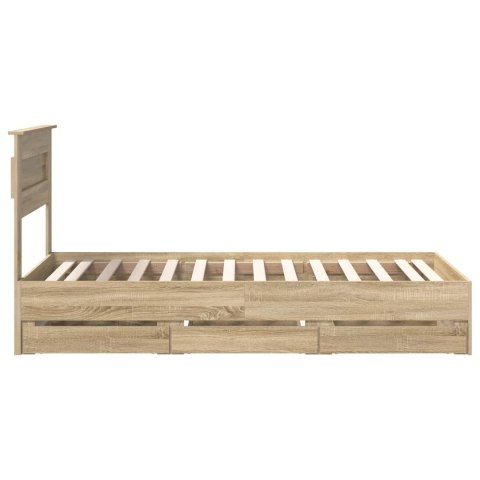 VidaXL Ramka łóżka Dąb Sonoma 75 x 190 cm Drewno inżynieryjne