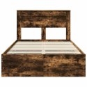 VidaXL Ramka łóżka Dąb wędzony 120 x 190 cm Drewno inżynieryjne
