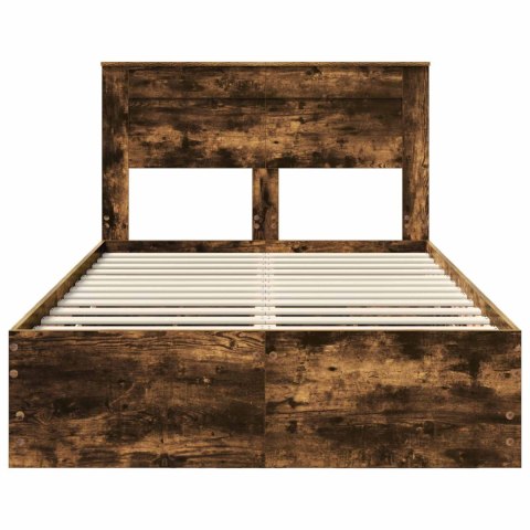 VidaXL Ramka łóżka Dąb wędzony 120 x 190 cm Drewno inżynieryjne