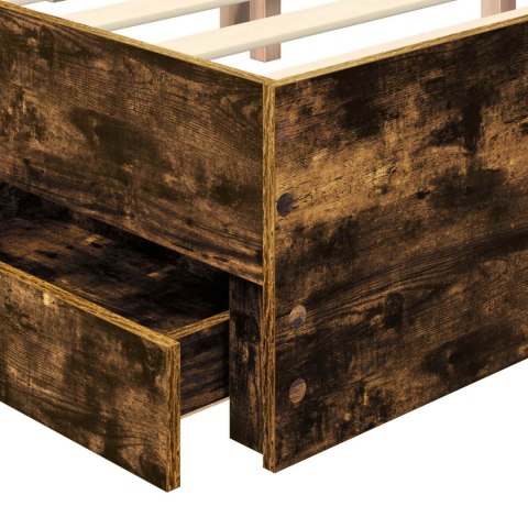 VidaXL Ramka łóżka Dąb wędzony 120 x 190 cm Drewno inżynieryjne