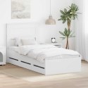 VidaXL Ramka łóżka z szufladą Biały 75 x 190 cm Drewno inżynieryjne