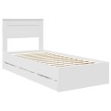 VidaXL Ramka łóżka z szufladą Biały 75 x 190 cm Drewno inżynieryjne
