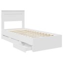 VidaXL Ramka łóżka z szufladą Biały 75 x 190 cm Drewno inżynieryjne