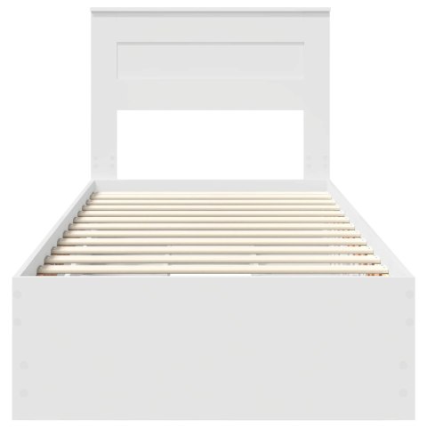 VidaXL Ramka łóżka z szufladą Biały 75 x 190 cm Drewno inżynieryjne